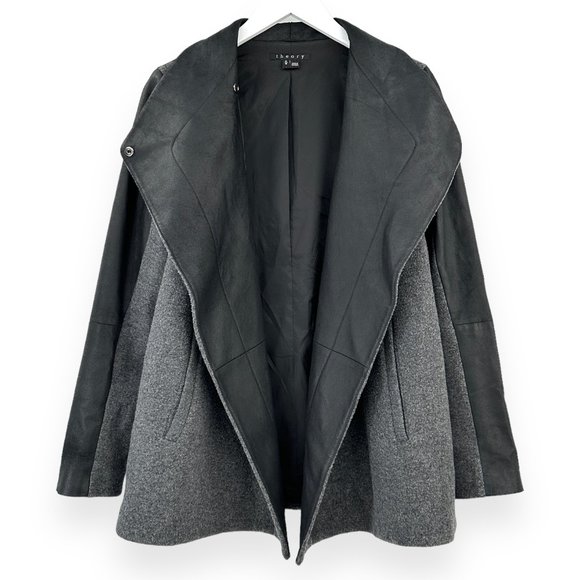 Theory Gray and Black Pea Coat - Picture 2 of 10